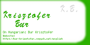 krisztofer bur business card